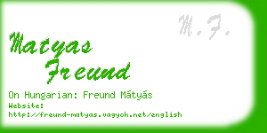 matyas freund business card